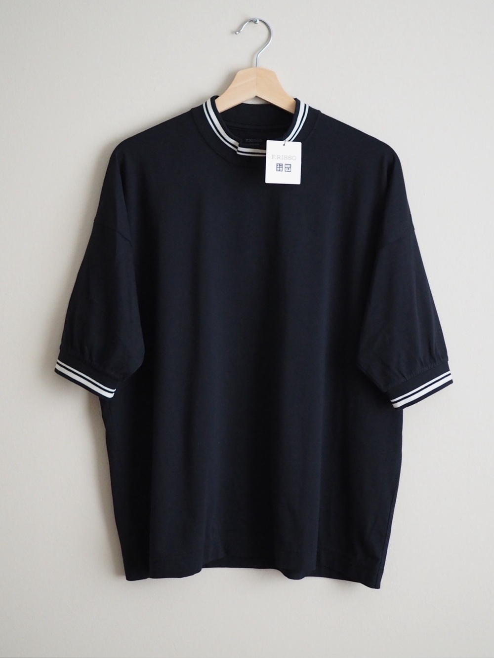 F. Risso Oversized Mock Neck Supima Cotton Uniqlo Short Sleeve T Shirt New